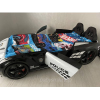 Ліжко машина з підсвічуванням Поліція Порше, двері відкриваються